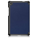 For Lenovo Tab M8 Custer Texture Horizontal Flip Smart TPU Leather Case with Three-folding Holder(Dark Blue)
