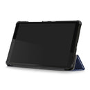 For Lenovo Tab M8 Custer Texture Horizontal Flip Smart TPU Leather Case with Three-folding Holder(Dark Blue)