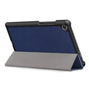For Lenovo Tab M8 Custer Texture Horizontal Flip Smart TPU Leather Case with Three-folding Holder(Dark Blue)