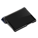 For Lenovo Tab M8 Custer Texture Horizontal Flip Smart TPU Leather Case with Three-folding Holder(Dark Blue)