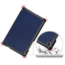 For Lenovo Tab M8 Custer Texture Horizontal Flip Smart TPU Leather Case with Three-folding Holder(Dark Blue)