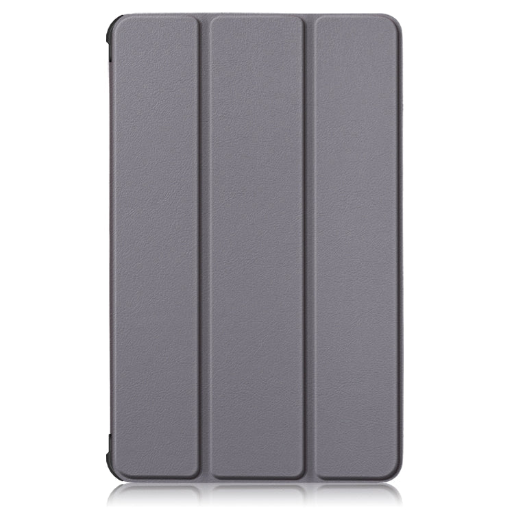 For Lenovo Tab M8 Custer Texture Horizontal Flip Smart TPU Leather Case with Three-folding Holder(Grey)
