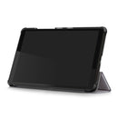 For Lenovo Tab M8 Custer Texture Horizontal Flip Smart TPU Leather Case with Three-folding Holder(Grey)