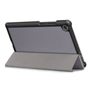 For Lenovo Tab M8 Custer Texture Horizontal Flip Smart TPU Leather Case with Three-folding Holder(Grey)