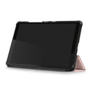 For Lenovo Tab M8 Custer Texture Horizontal Flip Smart TPU Leather Case with Three-folding Holder(Rose Gold)