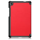 For Lenovo Tab M8 Custer Texture Horizontal Flip Smart TPU Leather Case with Three-folding Holder(Red)