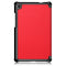For Lenovo Tab M8 Custer Texture Horizontal Flip Smart TPU Leather Case with Three-folding Holder(Red)