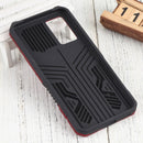 For vivo V21 Vanguard Warrior All Inclusive Double-color Shockproof TPU + PC Phone Case with Holder(Red)