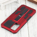 For vivo V21 Vanguard Warrior All Inclusive Double-color Shockproof TPU + PC Phone Case with Holder(Red)