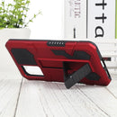 For vivo V21 Vanguard Warrior All Inclusive Double-color Shockproof TPU + PC Phone Case with Holder(Red)