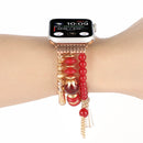 Pearl Strap Watch Band For Apple Watch Series 7 45mm / 6&SE&5&4 44mm / 3&2&1 42mm(Red)