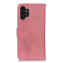 For Samsung Galaxy A13 4G KHAZNEH Cowhide Texture Horizontal Flip Leather Phone Case(Pink)