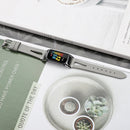 For Fitbit Charge 5 FC5-18 Pointed Tail Leather Strap Watch Band(Grey)