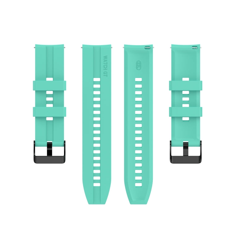 For Huawei Watch GT 3 46mm/GT Runner 22mm Silicone Black Buckle Watch Band(Aurora Blue)