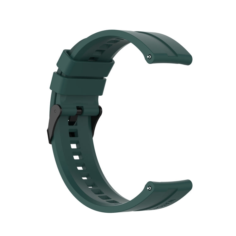 For Huawei Watch GT 3 46mm/GT Runner 22mm Silicone Black Buckle Watch Band(Dark Green)