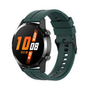 For Huawei Watch GT 3 46mm/GT Runner 22mm Silicone Black Buckle Watch Band(Dark Green)
