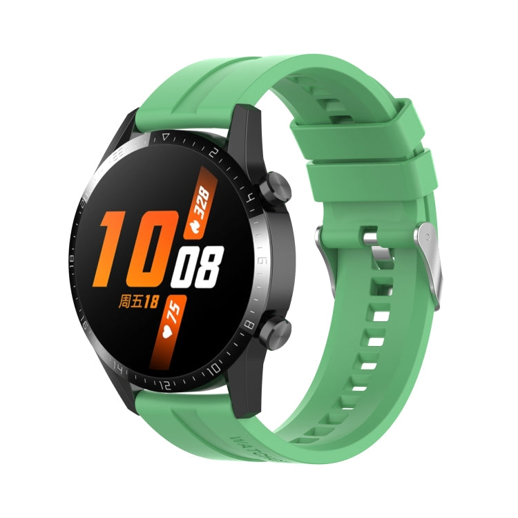 For Huawei Watch GT 3 46mm/GT 22mm Runner Silicone Silver Buckle Watch Band(Mint Green)