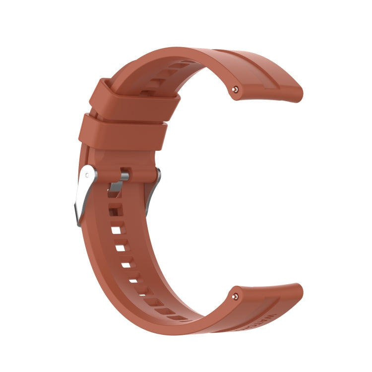 For Huawei Watch GT 3 46mm/GT 22mm Runner Silicone Silver Buckle Watch Band(Cabernet Orange)