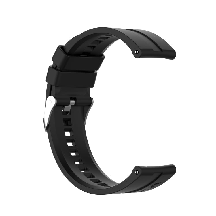For Huawei Watch GT 3 46mm/GT 22mm Runner Silicone Silver Buckle Watch Band(Black)