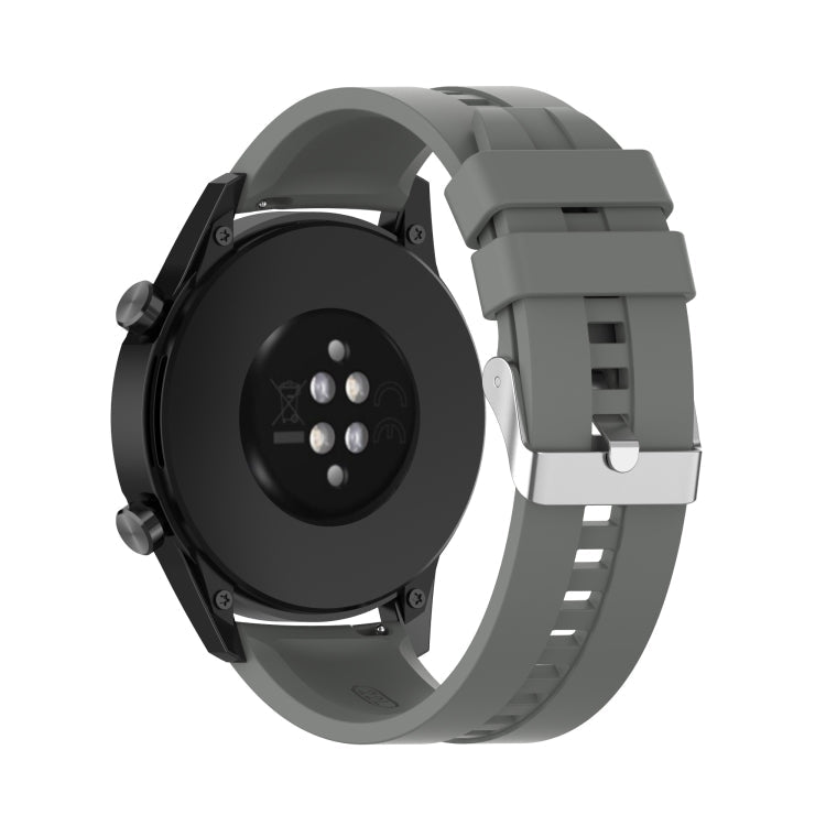 For Huawei Watch GT 3 46mm/GT 22mm Runner Silicone Silver Buckle Watch Band(Grey)