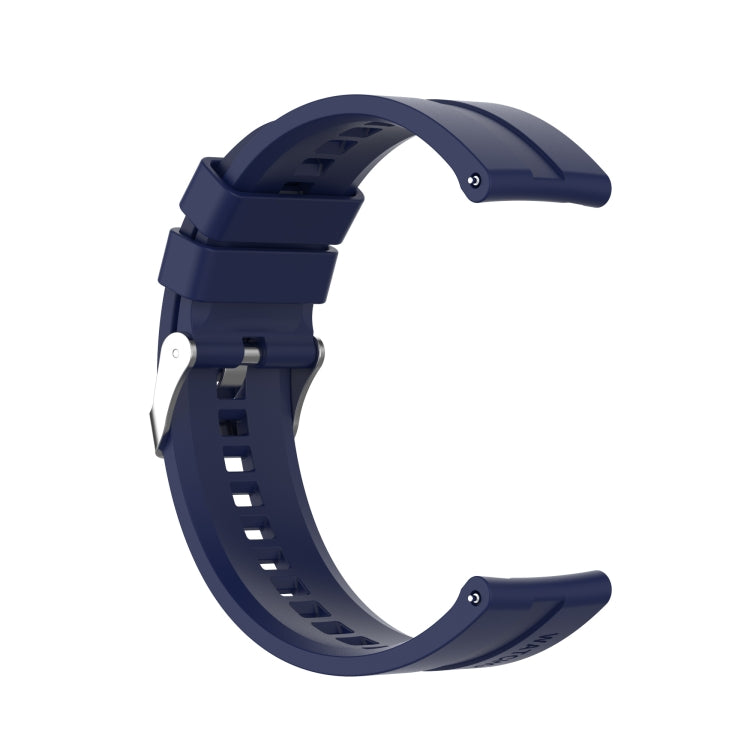For Huawei Watch GT 3 46mm/GT 22mm Runner Silicone Silver Buckle Watch Band(Midnight Blue)