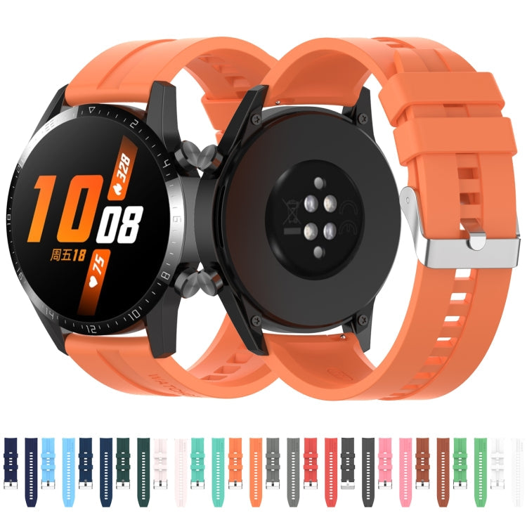 For Huawei Watch GT 3 46mm/GT 22mm Runner Silicone Silver Buckle Watch Band(Aurora Blue)