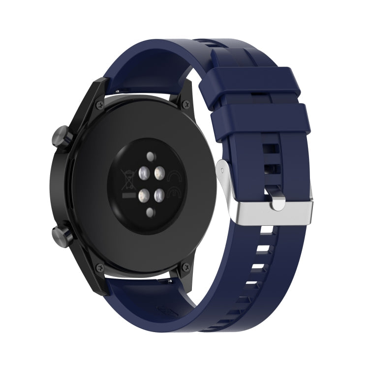 For Huawei Watch GT 3 42mm 20mm Silicone Silver Buckle Watch Band(Midnight Blue)