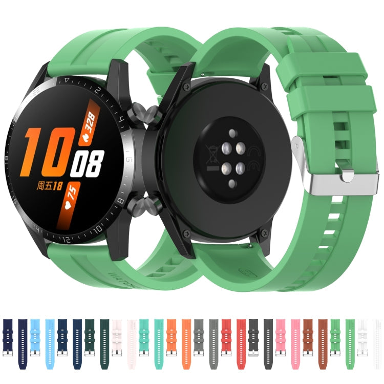 For Huawei Watch GT 3 42mm 20mm Silicone Silver Buckle Watch Band(Black)