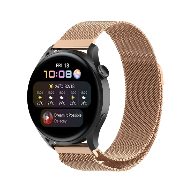 For Huawei Watch GT 3 46mm/GT Runner 22mm Milan Metal Watch Band(Rose Gold)