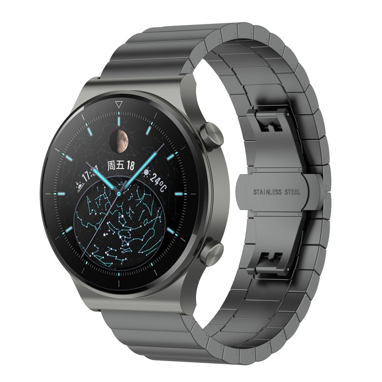For Huawei Watch GT 3 46mm/GT Runner 22mm One-bead Steel Watch Band(Grey)