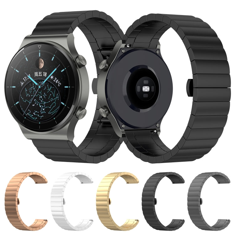 For Huawei Watch GT 3 46mm/GT Runner 22mm One-bead Steel Watch Band(Rose Gold)