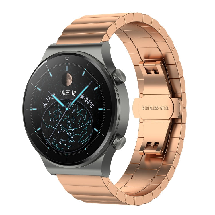 For Huawei Watch GT 3 42mm 20mm One-bead Steel Watch Band(Rose Gold)