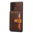 For Samsung Galaxy S22 Ultra 5G Calfskin Color Matching TPU + PU Phone Case(Brown)