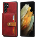 For Samsung Galaxy S22 Ultra 5G Calfskin Color Matching TPU + PU Phone Case(Red)