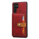For Samsung Galaxy S22 Ultra 5G Calfskin Color Matching TPU + PU Phone Case(Red)