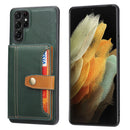 For Samsung Galaxy S22 Ultra 5G Calfskin Color Matching TPU + PU Phone Case(Green)