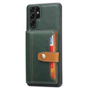 For Samsung Galaxy S22 Ultra 5G Calfskin Color Matching TPU + PU Phone Case(Green)
