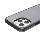 Grid Pattern Shockproof Transparent TPU Phone Case For iPhone 13 Pro Max(Black)