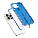 Grid Pattern Shockproof Transparent TPU Phone Case For iPhone 13 Pro Max(Blue)
