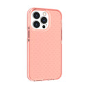 Grid Pattern Shockproof Transparent TPU Phone Case For iPhone 13 Pro Max(Pink)