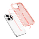 Grid Pattern Shockproof Transparent TPU Phone Case For iPhone 13 Pro Max(Pink)