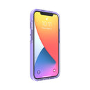 Grid Pattern Shockproof Transparent TPU Phone Case For iPhone 13 Pro Max(Purple)