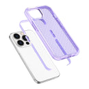 Grid Pattern Shockproof Transparent TPU Phone Case For iPhone 13 Pro Max(Purple)