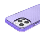 Grid Pattern Shockproof Transparent TPU Phone Case For iPhone 13 Pro Max(Purple)