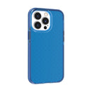 Grid Pattern Shockproof Transparent TPU Phone Case For iPhone 13 Pro(Blue)
