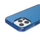 Grid Pattern Shockproof Transparent TPU Phone Case For iPhone 13 Pro(Blue)