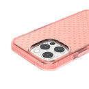 Grid Pattern Shockproof Transparent TPU Phone Case For iPhone 13 Pro(Pink)