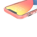 Grid Pattern Shockproof Transparent TPU Phone Case For iPhone 13 Pro(Pink)