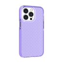 Grid Pattern Shockproof Transparent TPU Phone Case For iPhone 13 Pro(Purple)