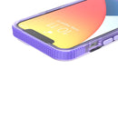 Grid Pattern Shockproof Transparent TPU Phone Case For iPhone 13 Pro(Purple)